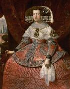 Diego Velazquez, Konigin Maria Anna von Spanien in hellrotem Kleid